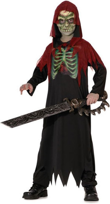 Crimson Ghoul Skeleton Pirate Ghoul Red Fancy Dress Up Halloween Child Costume