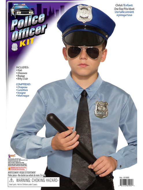 Police Officer Kit Cop Blue Hero Fancy Dress Halloween Child Costume Accessory