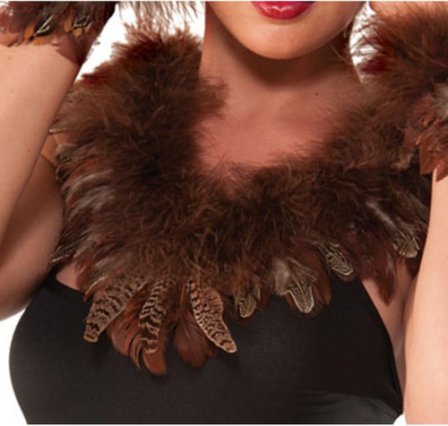 Owl Exotic Feather Collar Animal Fancy Dress Halloween Adult Costume Accessory