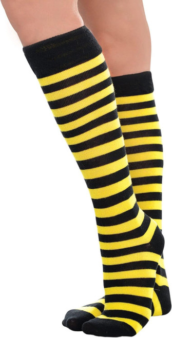 Bumblebee Knee High Socks Suit Yourself Fancy Dress Halloween Costume Accessory