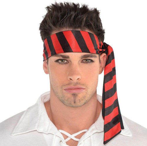 Pirate Head Scarf Caribbean Captain Fancy Dress Up Halloween Costume Accessory