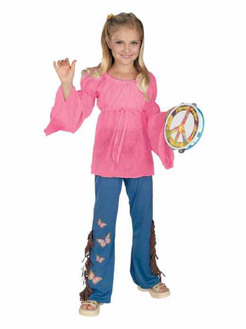 Woodstock Child Feelin' Groovy 60s Hippie Fancy Dress Up Halloween Child Costume