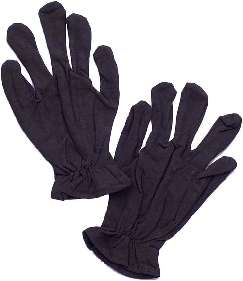 Black Cotton Gloves Fabric Fancy Dress Up Halloween Adult Costume Accessory