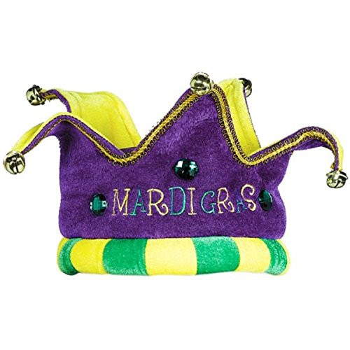 Mardi Gras Plush Crown w/Bells Fancy Dress Up Halloween Adult Costume Accessory