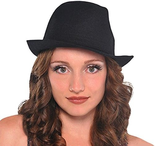 Black Fedora Hat Gangster 20's Fancy Dress Up Halloween Adult Costume Accessory