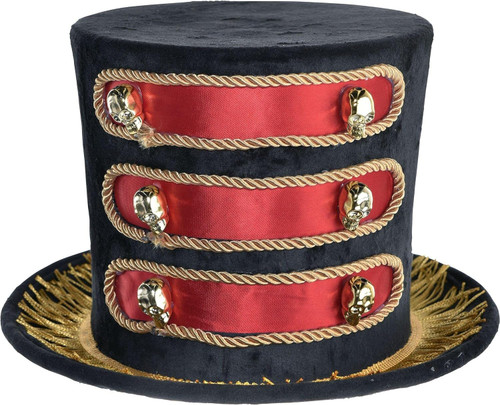 Ringmaster Top Hat Circus Black Fancy Dress Up Halloween Adult Costume Accessory