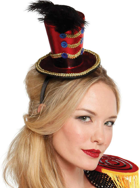 Ringmaster Fashion Top Hat Headband Fancy Dress Up Halloween Costume Accessory