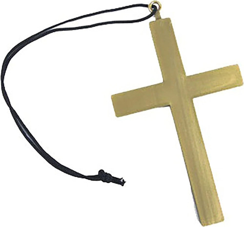 Cross Necklace Gold Religious Fancy Dress Up Halloween Adult Costume Accessory