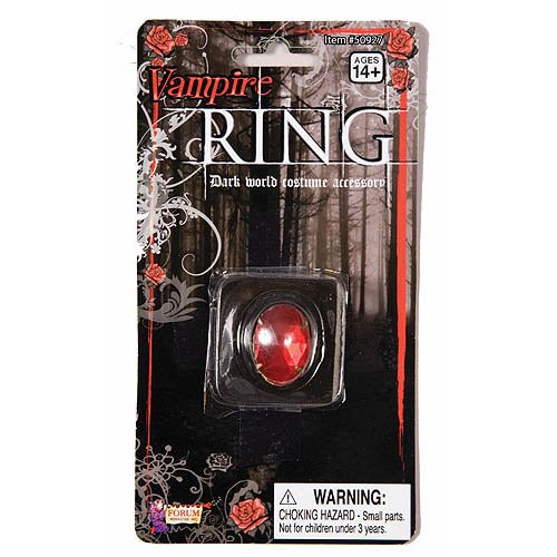 Vampire Ring Gothic Count Fancy Dress Up Halloween Adult Costume Accessory