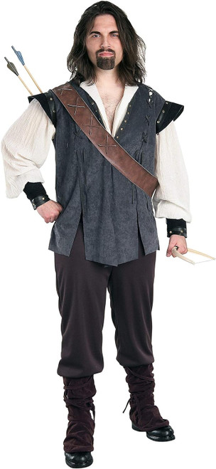 Robin Hood Medieval Renaissance Man Fancy Dress Up Halloween Adult Costume