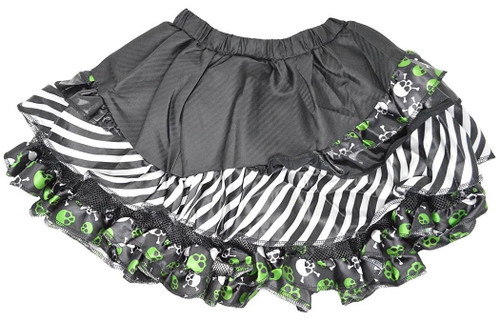 Skulls Stripes Pettiskirt Skirt Fancy Dress Halloween Adult Costume Accessory