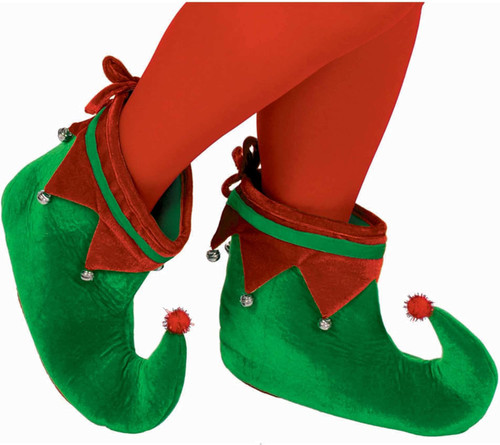 Christmas Elf Shoes Holiday Fancy Dress Up Halloween Adult Costume Accessory