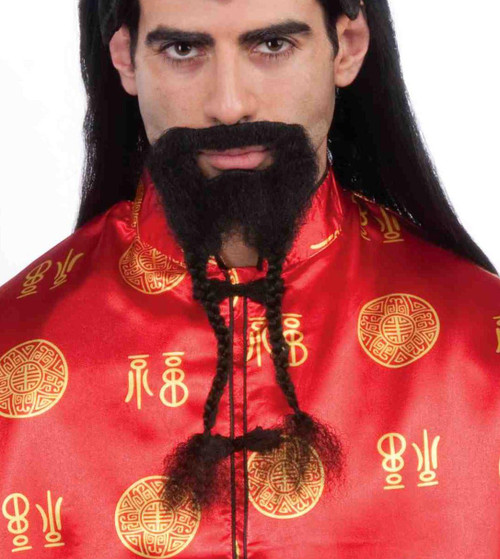 Braided Beard Black Samurai Fancy Dress Up Halloween Adult Costume Accessory