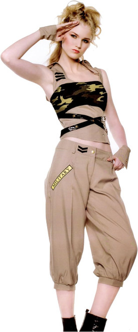 USO Girl Military Soldier Army Green Fancy Dress Up Halloween Sexy