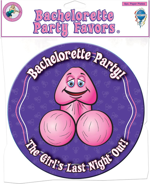 Bachelorette Girls Night Out Adult Theme Pecker Party 9" Paper Dinner Plates