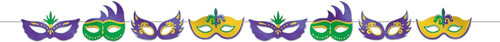 Mardi Gras Masquerade Masks Holiday Party Hanging Decoration Ribbon Mask Banner