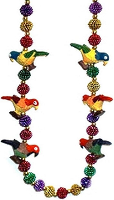 Parrots Animals Mardi Gras Carnival Holiday Theme Party Favor Gift Bead Necklace