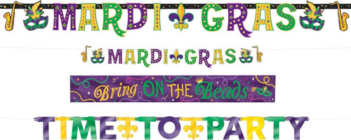 Mardi Gras Masquerade Masks Holiday Party Decoration Multi-Pack Letter Banners