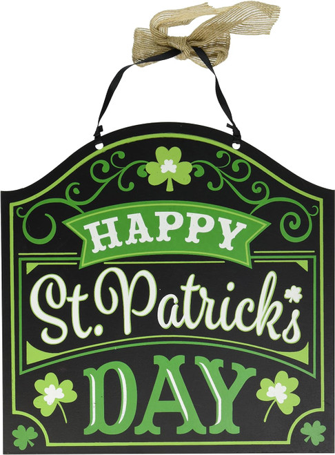 Happy St. Patrick's Day Irish Holiday Theme Party Decoration Hanging Wooden Sign