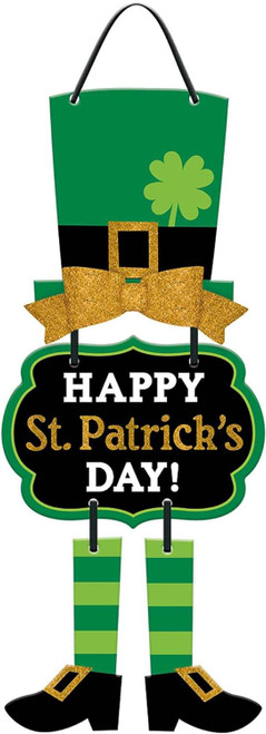 Leprechaun St. Patrick's Day Irish Holiday Theme Party Hanging Sign Decoration