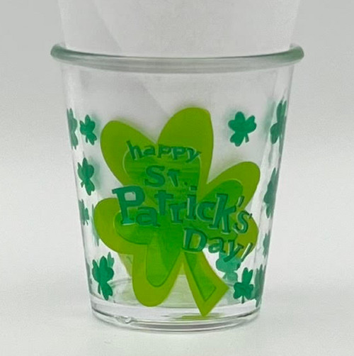 Happy St. Patrick's Day Irish Shamrock Clover Party Favor Plastic Shot Glass