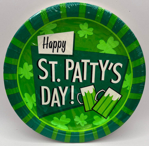 St. Patty's Day Patrick's Clover Shamrock Holiday 7" Paper Dessert Plates