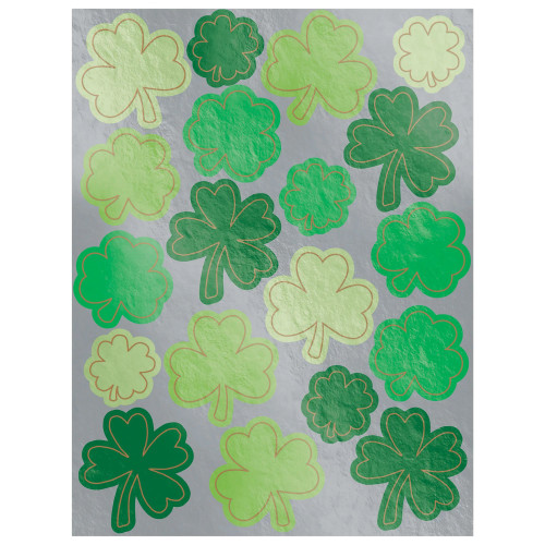 St. Patrick's Day Irish Holiday Theme Party Favor Metallic Shamrock Stickers