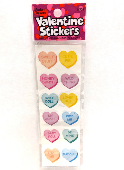 Sweetheart Candy Valentine's Day Holiday Party Favor Decals Scrapbook Stickers