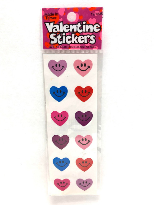 Smiley Face Hearts Valentine's Day Holiday Party Favor Decals Scrapbook Stickers