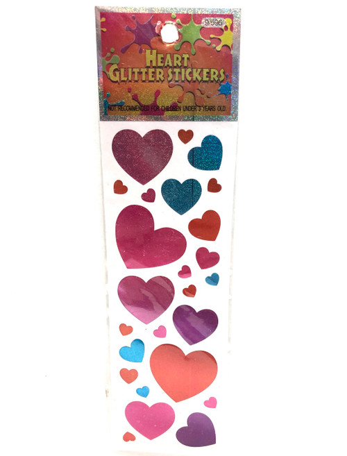 Glitter Hearts Valentine's Day Holiday Party Favor Decals Scrapbook Stickers