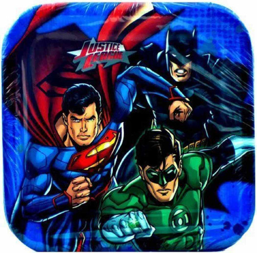 Justice League Rescue Birthday Party 7" Square Dessert Plates