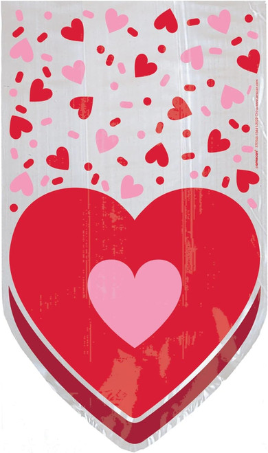 Valentine's Day Hearts Holiday Theme Party Favor Sacks Large Cello Treat Bags