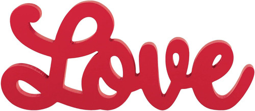 Love Script Red Valentine's Day Holiday Theme Party Sign Decoration Centerpiece