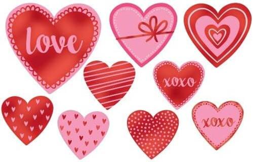 Valentine's Day Holiday Theme Party Wall Decoration 9 ct. Heart Paper Cutouts