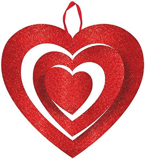 Swirling Hearts Valentine's Day Holiday Theme Party Hanging Glitter Decoration