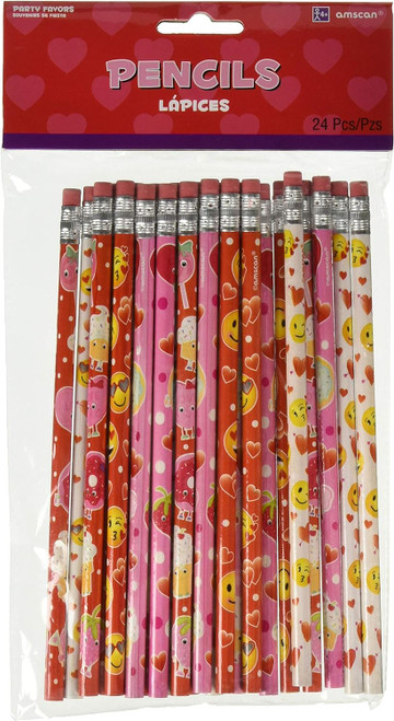 Valentine's Day Hearts Holiday Theme Party Favor Gift Value Pack Pencils