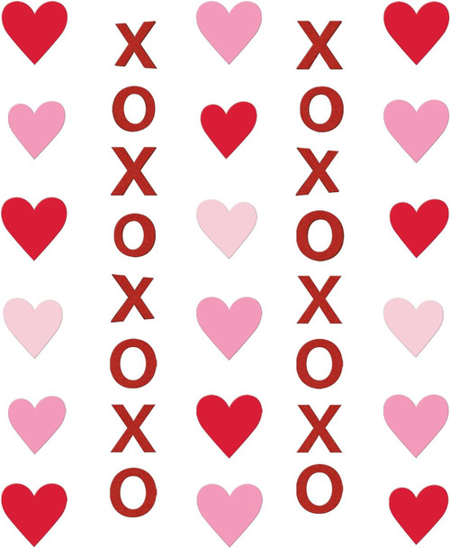 XOXO Hearts Red Pink Valentine's Day Holiday Theme Party Hanging Decoration