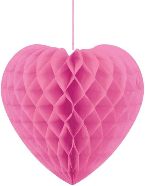Valentine's Day Pink Heart Holiday Theme Party Hanging Honeycomb Decoration