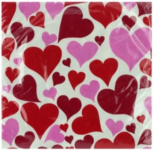 Love Me Hearts Red Valentine's Day Holiday Theme Party Paper Beverage Napkins