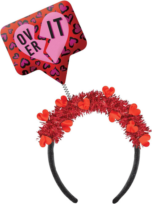 Anti Val Over It Broken Heart Valentine's Day Holiday Theme Party Favor Headband
