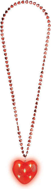 Anti Val Heart Valentine's Day Holiday Party Favor Light-Up Pendant Necklace