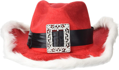 Santa Claus Cowboy Hat Christmas Fancy Dress Halloween Adult Costume Accessory