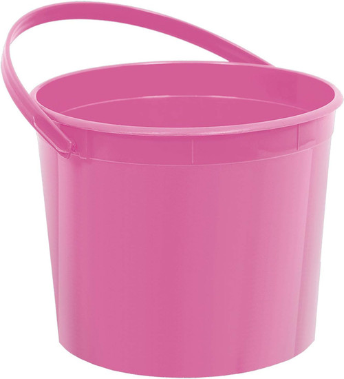 Plastic Bucket w/Handle Solid Color Birthday Party Favor Container 9 COLORS
