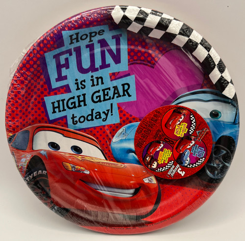 Disney's Cars Happy Valentine's Day Holiday Party 7" Paper Dessert Plates