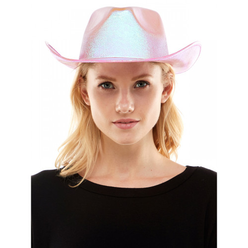 Iridescent Cowboy Hat Music Festival Halloween Adult Costume Accessory 2 COLORS