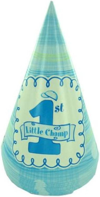 Celebrate 1 Boy Little Champ Blue 1st Birthday Party Favor Gift Hat Cone Hats