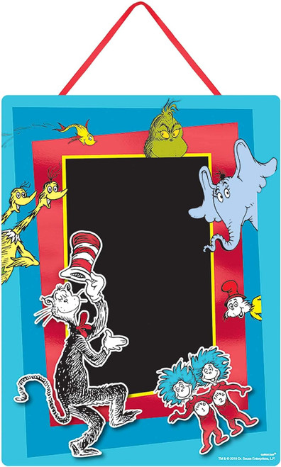 Dr. Seuss Cat in the Hat Kids Birthday Party Decoration Easel Sign Chalkboard