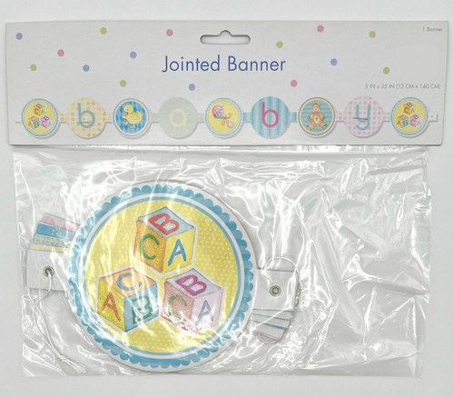 Bellaroopa Baby Shower ABC Blocks Theme Party Decoration Jointed Letter Banner