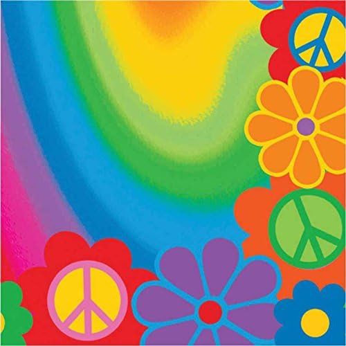 60's Decades Hippie Woodstock Groovy Flower Power Theme Party Luncheon Napkins