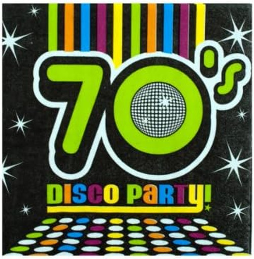 70's Decades Disco Retro Dance Theme Party Paper Luncheon Napkins DISCO PARTY